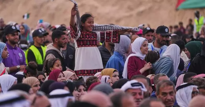 巴勒斯坦加沙集體婚禮 新人穿傳統服飾慶祝