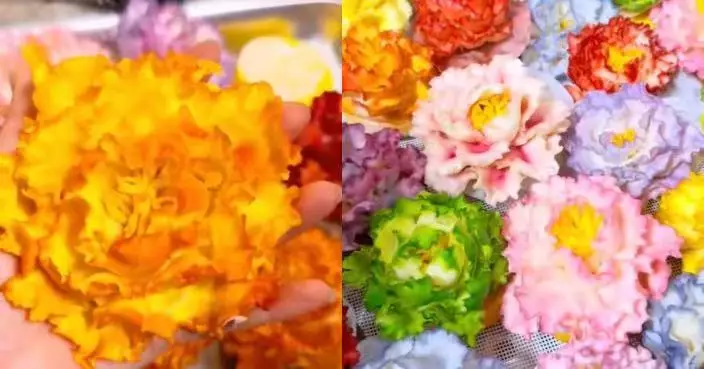 河南女巧手製牡丹花饅頭爆紅 層層綻放似真花驚艷網民