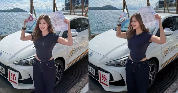 黃婧靈一Take Pass考獲車牌 自封「車神波」