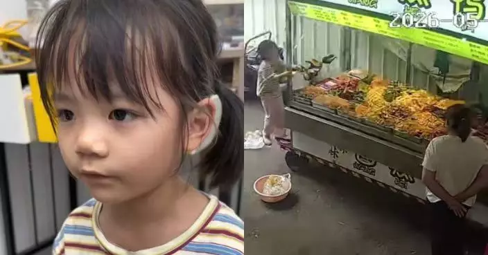 廣州女童幫手開檔誤擰餐車油門致75KG滷菜全毀 母親未責怪反耐心安慰獲讚