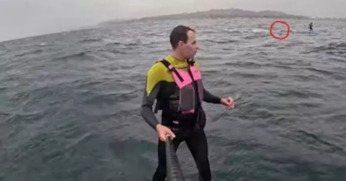 衝浪開心自拍意外影到驚險畫面 美漢驚見逾3米長鯊魚追趕友人驚呼連連