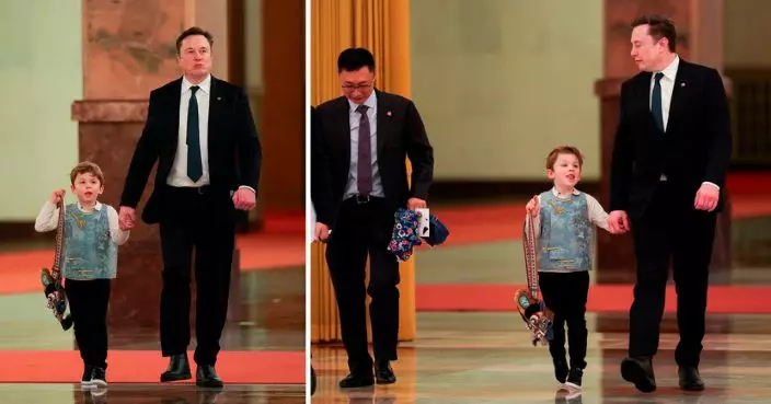 馬斯克攜幼子亮相人民大會堂 稱孩子是情緒支持夥伴