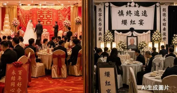 尖沙咀酒樓紅白事同場上演  網民慨嘆：一板之隔道盡半生