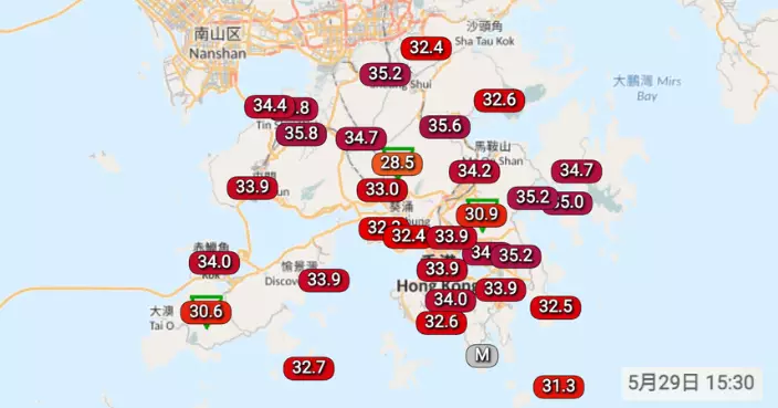 天氣｜天文台錄得34.1度今年新高 料高溫觸發狂風雷暴未來數小時襲港
