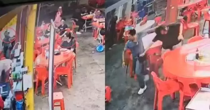 只因對望數秒？大馬長髮男肉骨茶店遭3漢圍毆扯髮、掟凳、潑滾水