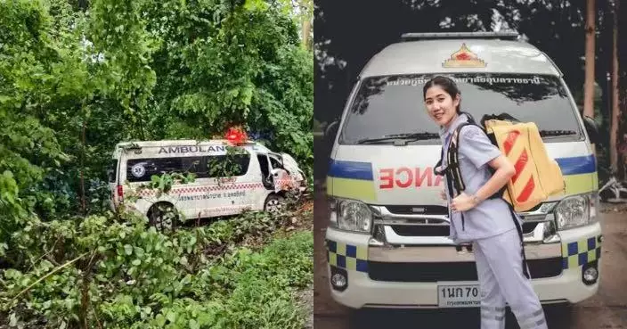 救護車趕赴車禍現場途中翻覆 泰女救護員被拋出車外喪生