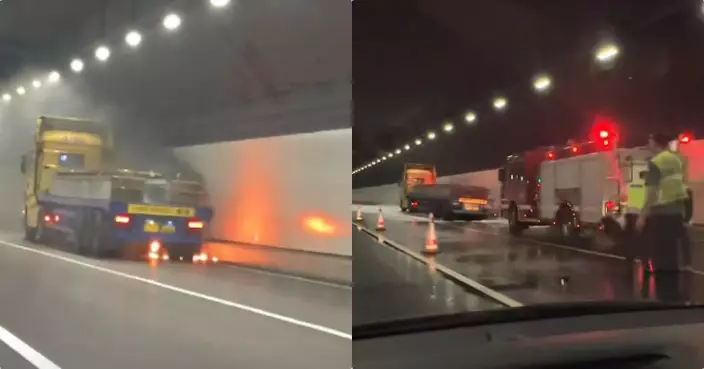 運輸署：港珠澳大橋海底隧道有車著火　管道部分行車線封閉