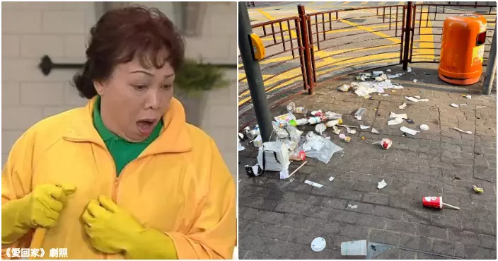 旺角垃圾桶淪擺設周邊垃圾遍地 清潔工默默收拾殘局 網民促加人工