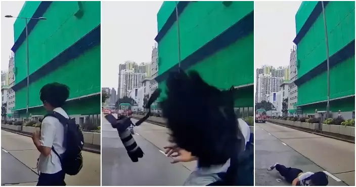 長沙灣巴士迷無視交通規則追影九巴　車cam直擊少年突闖行車線捱撞