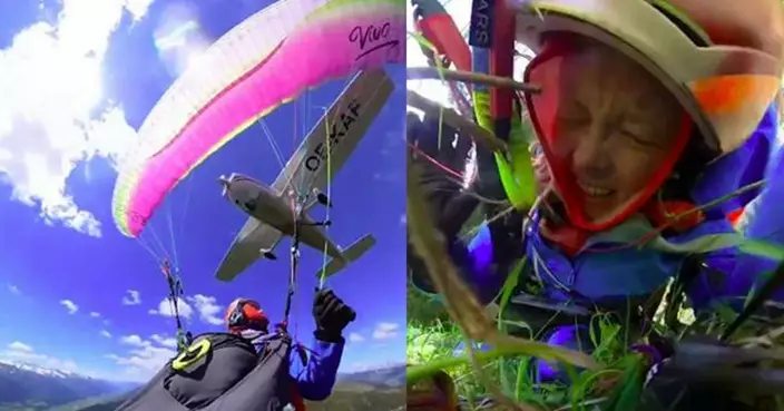 奧地利女玩滑翔傘遭小型飛機高速撞擊 尖叫墜落 拼死打開緊急傘奇蹟生還