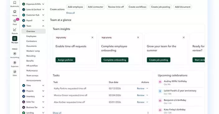 Intuit推QuickBooks Workforce 改革中小企人力資本管理