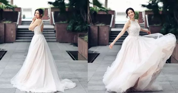 陳茵媺著婚紗賀結婚13周年 隔空向老公陳豪示愛
