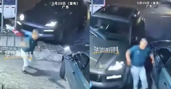 凌晨散步遇失控車高速衝來 廣東男「死亡夾縫」中奇蹟逃生嚇到腿軟坐地