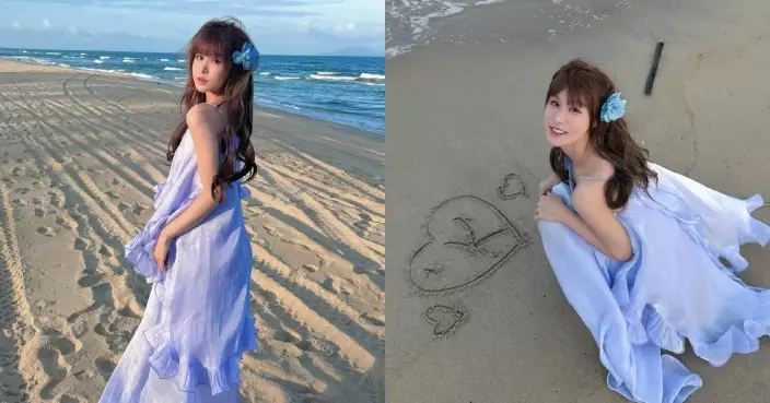 古佩玲沙灘漫步感寧靜又舒服 對鏡頭甜笑冧暈網民