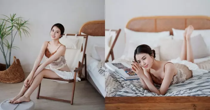 「東張女神」 鄧凱文晒居家「床照」小背心配短裙大晒招牌美腿