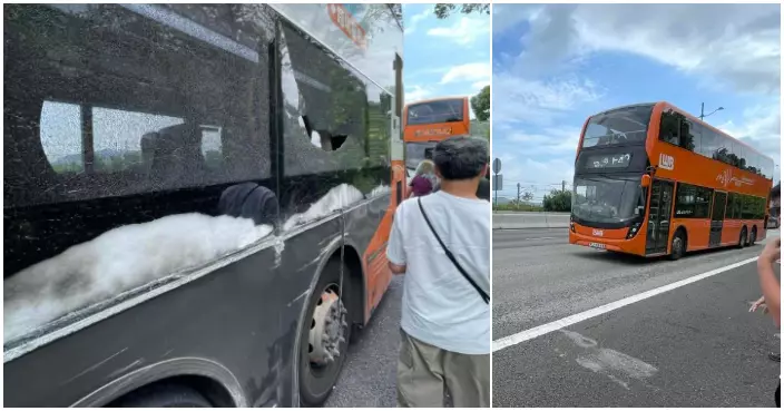 北大嶼山公路有巴士閃避切線車失控撞欄　車窗碎裂乘客輕傷送院