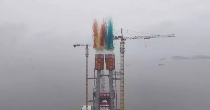 杭州灣跨海鐵路大橋北航道橋主塔全數竣工