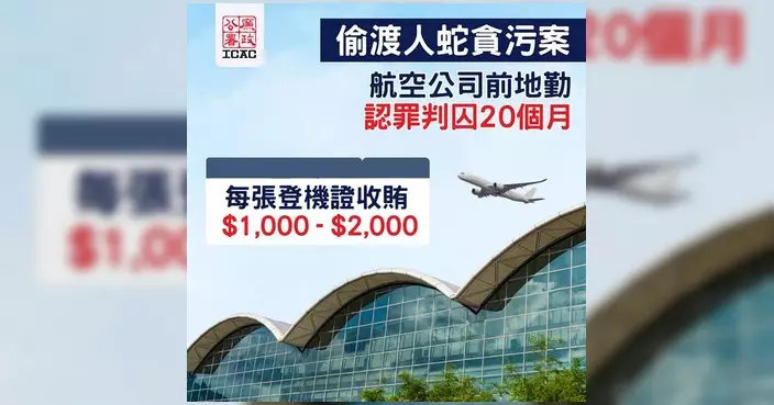 航空公司前地勤涉偷運人蛇貪污案 棄保潛逃逾15年返港認罪判囚20個月