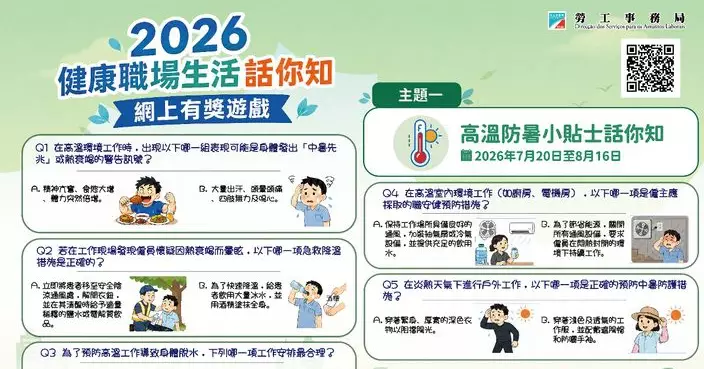 勞工局舉辦「健康職場生活話你知」有獎遊戲　推動公眾關注職業健康