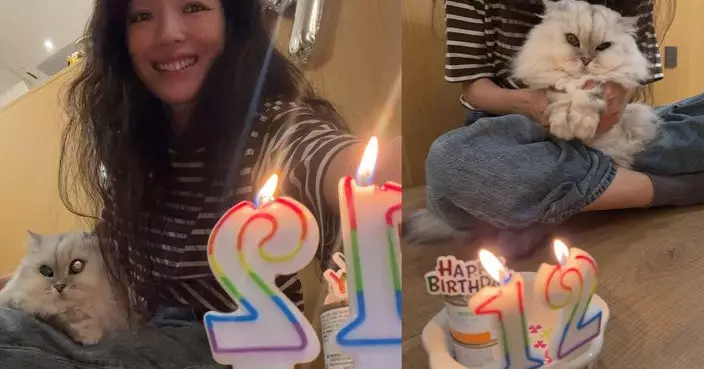 舒淇為愛貓慶祝12歲生日 抱貓晒燦笑畫面溫馨