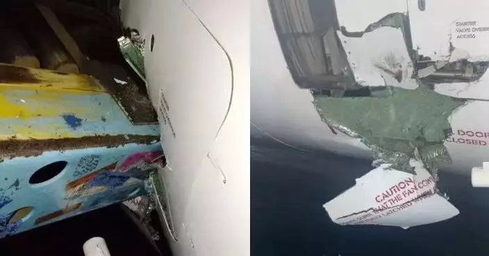 降落尼日利亞機場遭行李牽引車迎面撞擊 客機外殼凹陷零件脫落