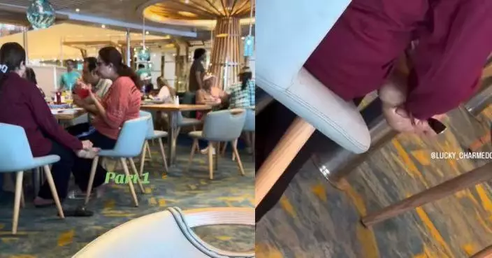 餐廳內徒手抓腳再拿薄餅進食 郵輪女乘客更被拍到用餐叉抓腳引網民直呼反胃