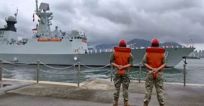 南寧艦編隊結束在港交流活動今早離港　海陸空官兵列隊送別