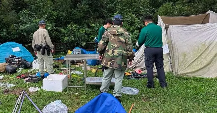 漁護署聯同警方巡查大灘和灣仔南營地　要求長時間佔用人士離開及清理無人營帳