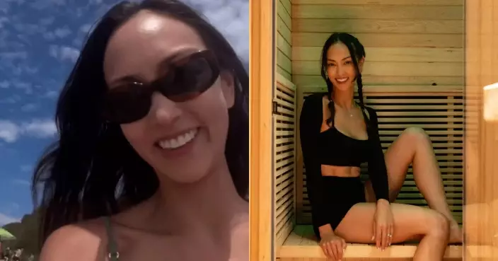 38歲Jessica C.泳裝晒逆天Fit爆身材 軍綠泳衣大晒健康美