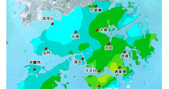 天氣 | 天文台：八鄉及錦田一帶過去一小時錄得逾70毫米雨量
