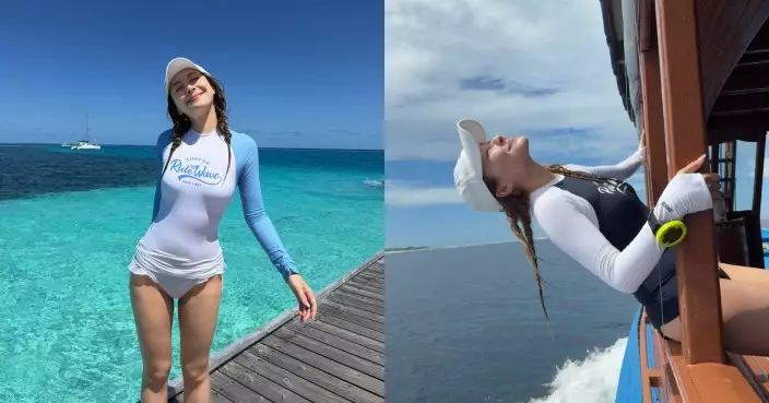 陳瀅海邊晒水着放題 一件頭難掩凹凸有致身材