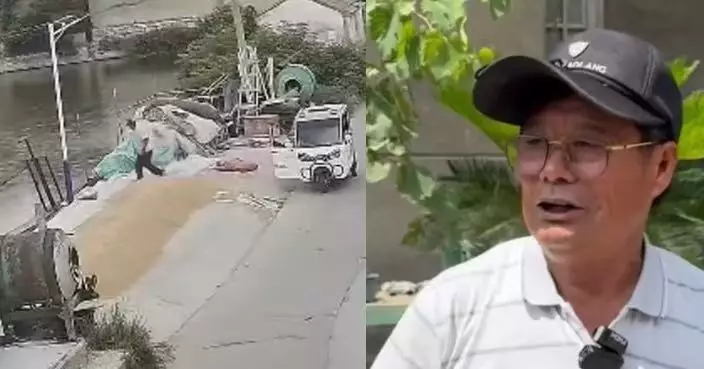 暴雨將至急停車幫農戶蓋小麥 江蘇69歲翁2分鐘助保住3000KG糧食