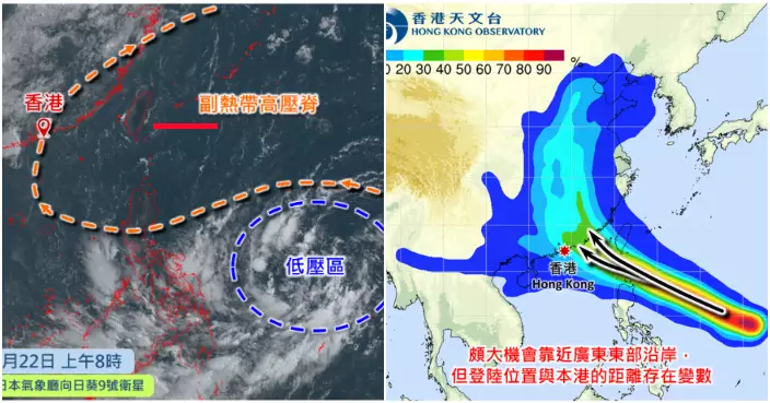 天氣 | 天文台：料熱帶氣旋周末移向廣東東部　與本港距離仍存變數