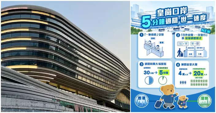 新皇崗口岸過關僅需5分鐘 保安局形容「世一速度」：買杯奶茶咁簡單