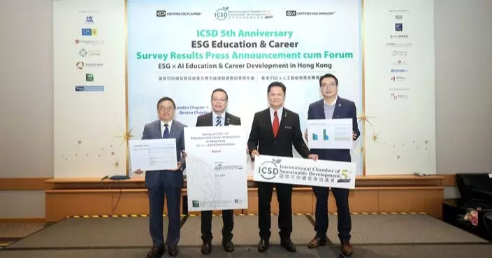 國際可持續發展協進會(ICSD)調查：逾九成受訪青年認同ESG知識有助職業發展 惟中小微企面臨成本挑戰 倡政府加強培訓