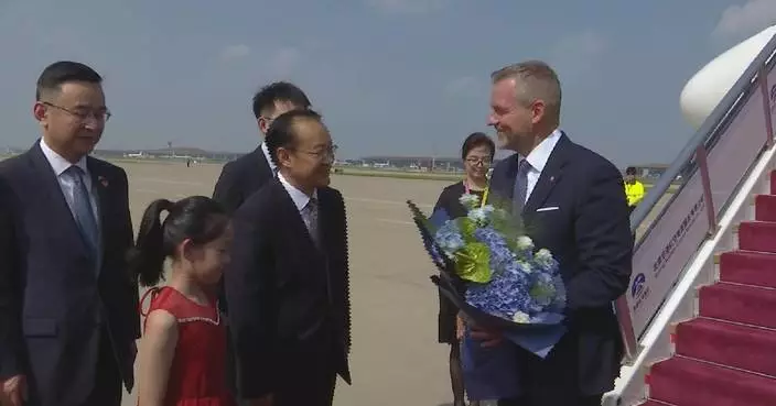 斯洛伐克總統佩列格里尼抵達北京