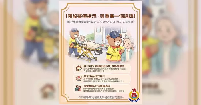 預設醫療指示條例今生效 醫療輔助隊籲尊重病人意願