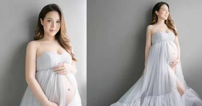 「翻版廖碧兒」鄺美璇懷孕8個月 晒唯美孕照生活富貴