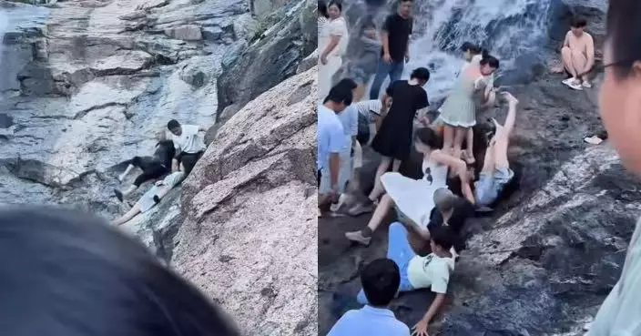瀑布頂失足高速滑落 浙江男連環撞倒下方多人 驚險畫面曝光！