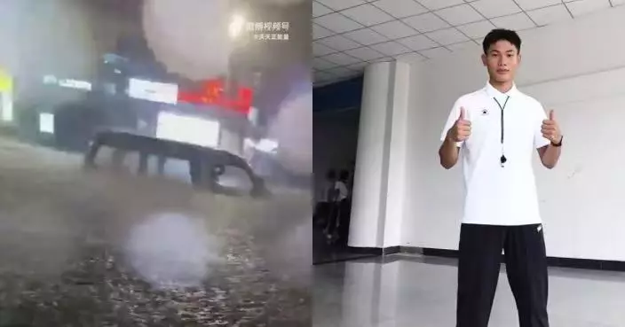 麵包車暴雨中熄火被困 貴州21歲大學生與交警合力救出受困司機