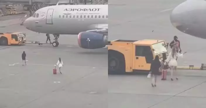遲到錯過航班 俄兩女擅闖停機坪狂向機師揮手求停下引網嘲：以為搭巴士？