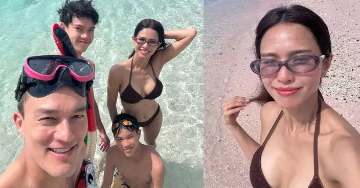 2R黃婉君晒比堅尼Fit爆身材 47歲白滑肌膚似少女 兩子暴風成長高過爸爸