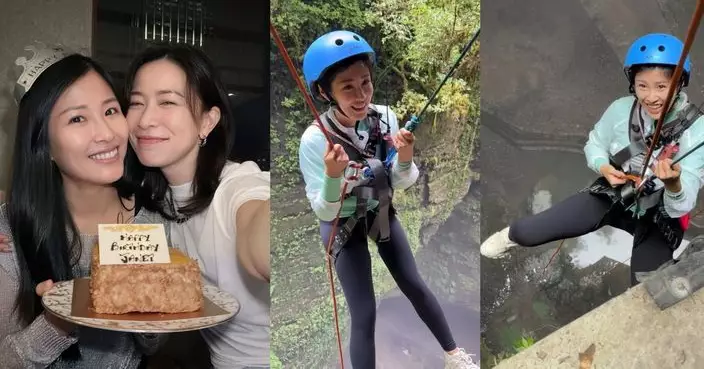佘詩曼陪周家蔚切蛋糕賀43歲 貼臉合照Sweet爆