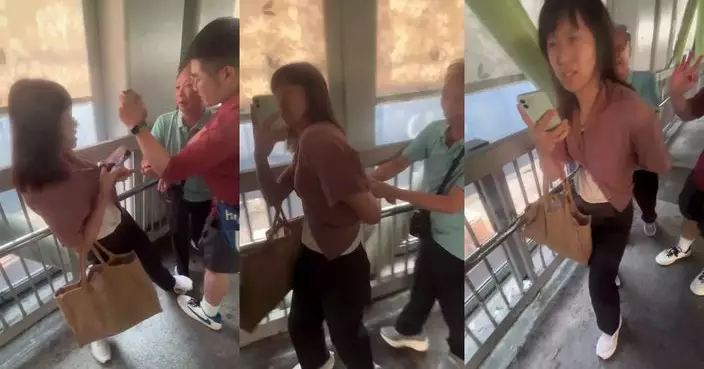 一線搜查｜港版撞人族？九龍灣天橋紅衣女連撞兩人　老翁手腕受傷送院　網民爆「慣犯嚟！」