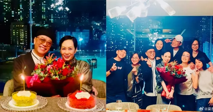 歐陽震華與太太同慶生勁恩愛 梁思浩晒合照：最幸福嘅夫妻