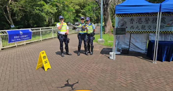 西九龍公路首次無人機執法　空中鎖定不專注駕駛　地面警即票控