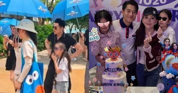 郭富城一家四口驚喜現身新加坡！孖女玩到忘形　