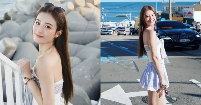 邢慧敏釜山度假晒清純美照 海邊回眸一笑少女感十足