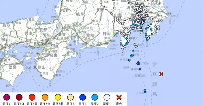 日本八丈島以東近海5.5級地震 東京都有震感無海嘯風險