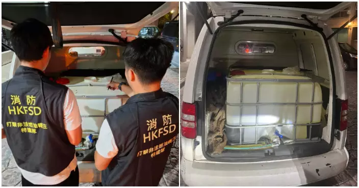 消防鳳德商場停車場搗破流動鬼油站 搜獲305公升汽油一男被檢控